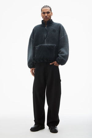 ALEXANDER WANG - Unisex Oversized Funnel Neck Half Zip Top