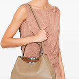 Tan bag, front view