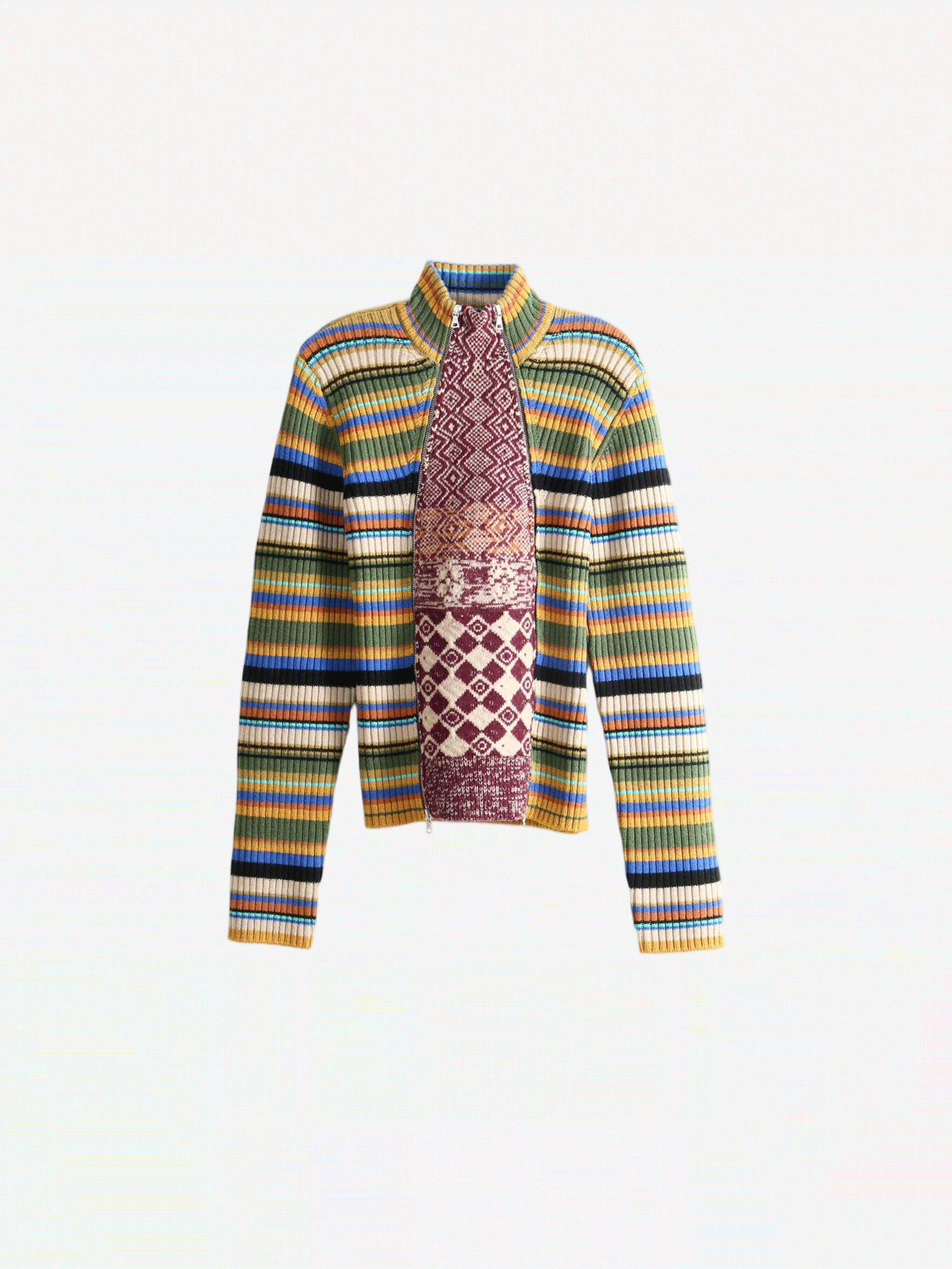 Burgundy knitwear, front view