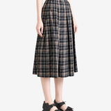 Navy skirt worn by a person, showing the skirt fit