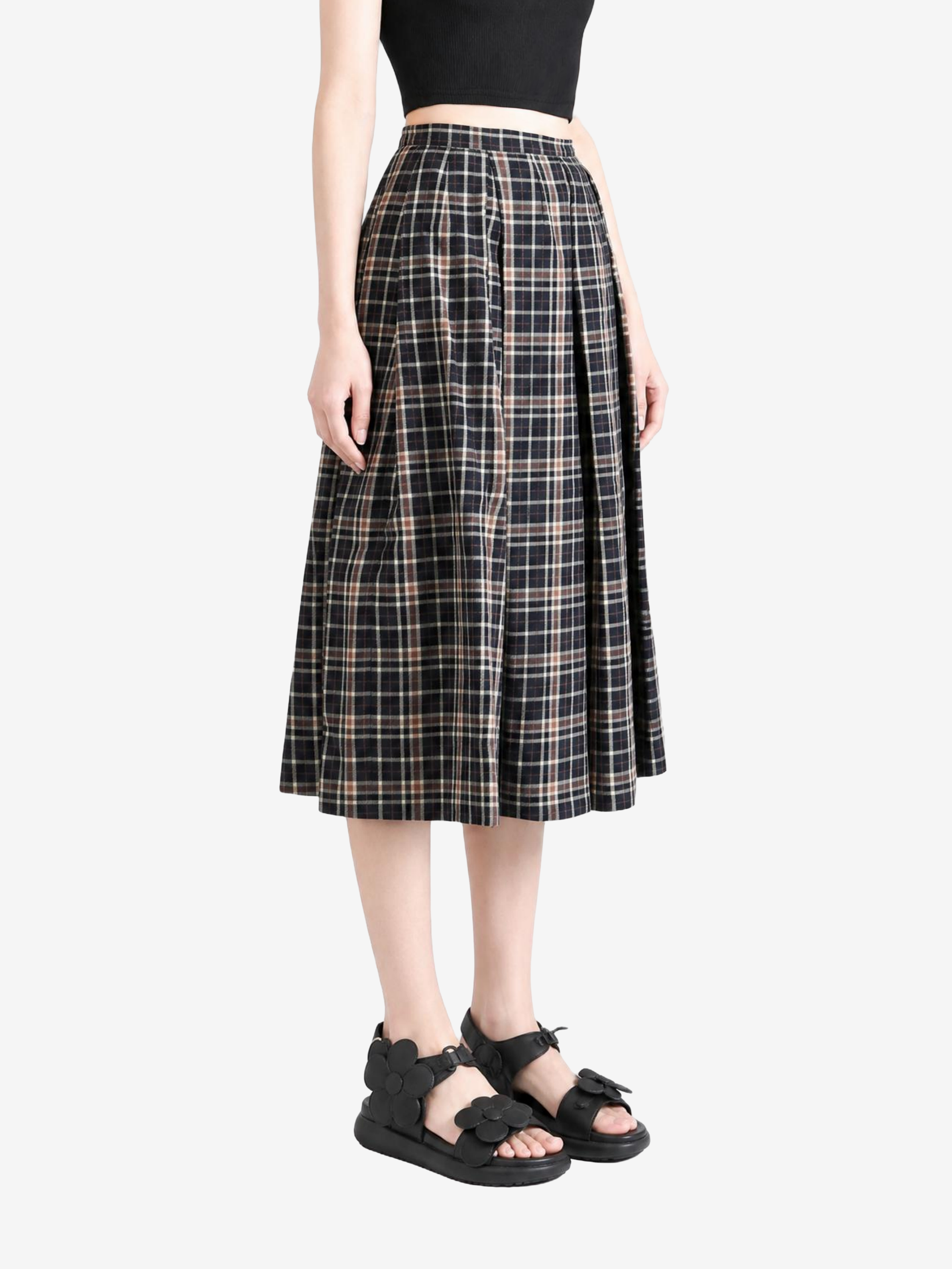 Navy skirt worn by a person, showing the skirt fit