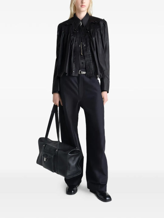 Black tops, full body view