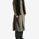 Green coat,full body view