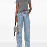 Blue pants, full body view