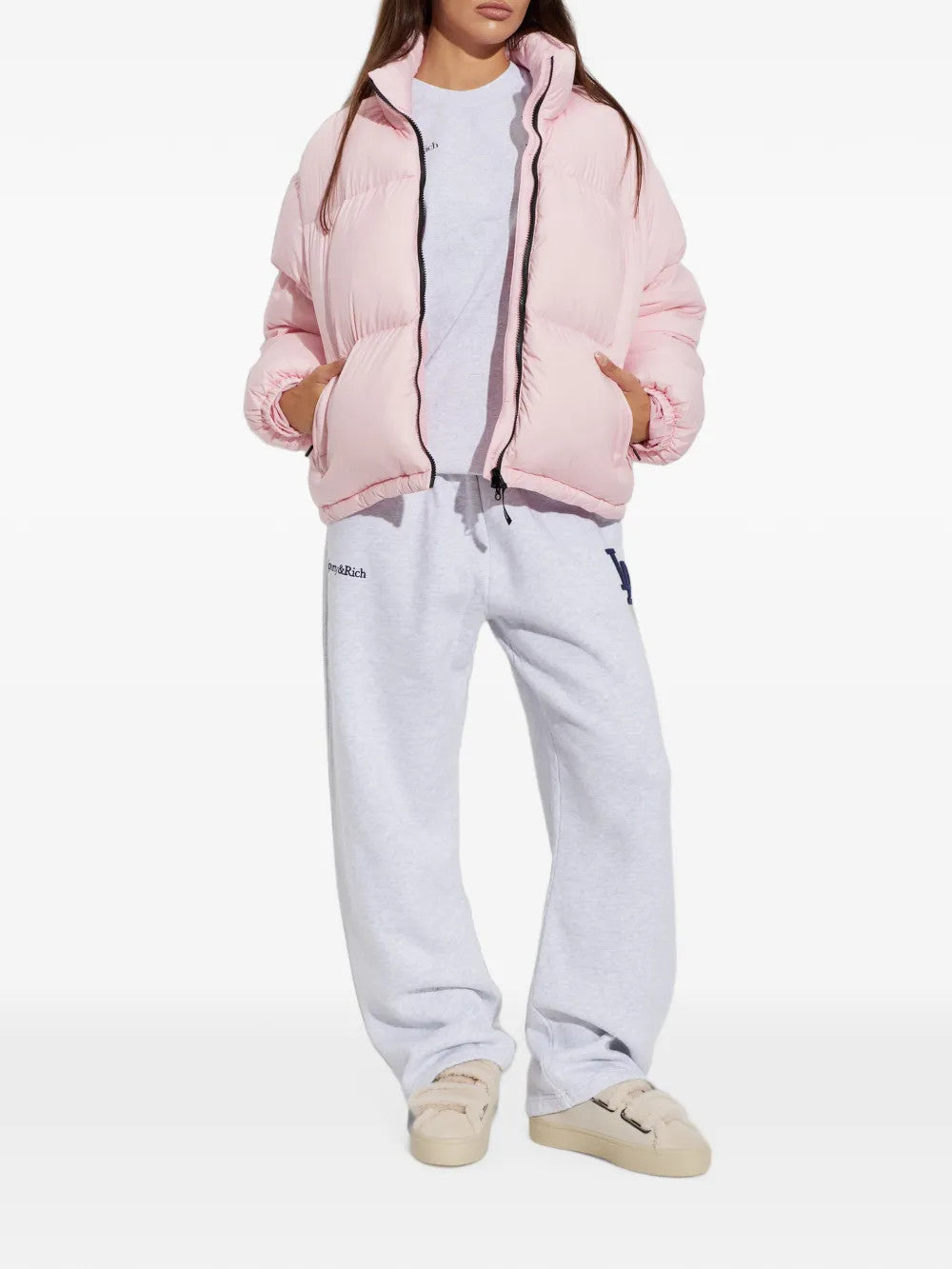 Pink jacket, full body view