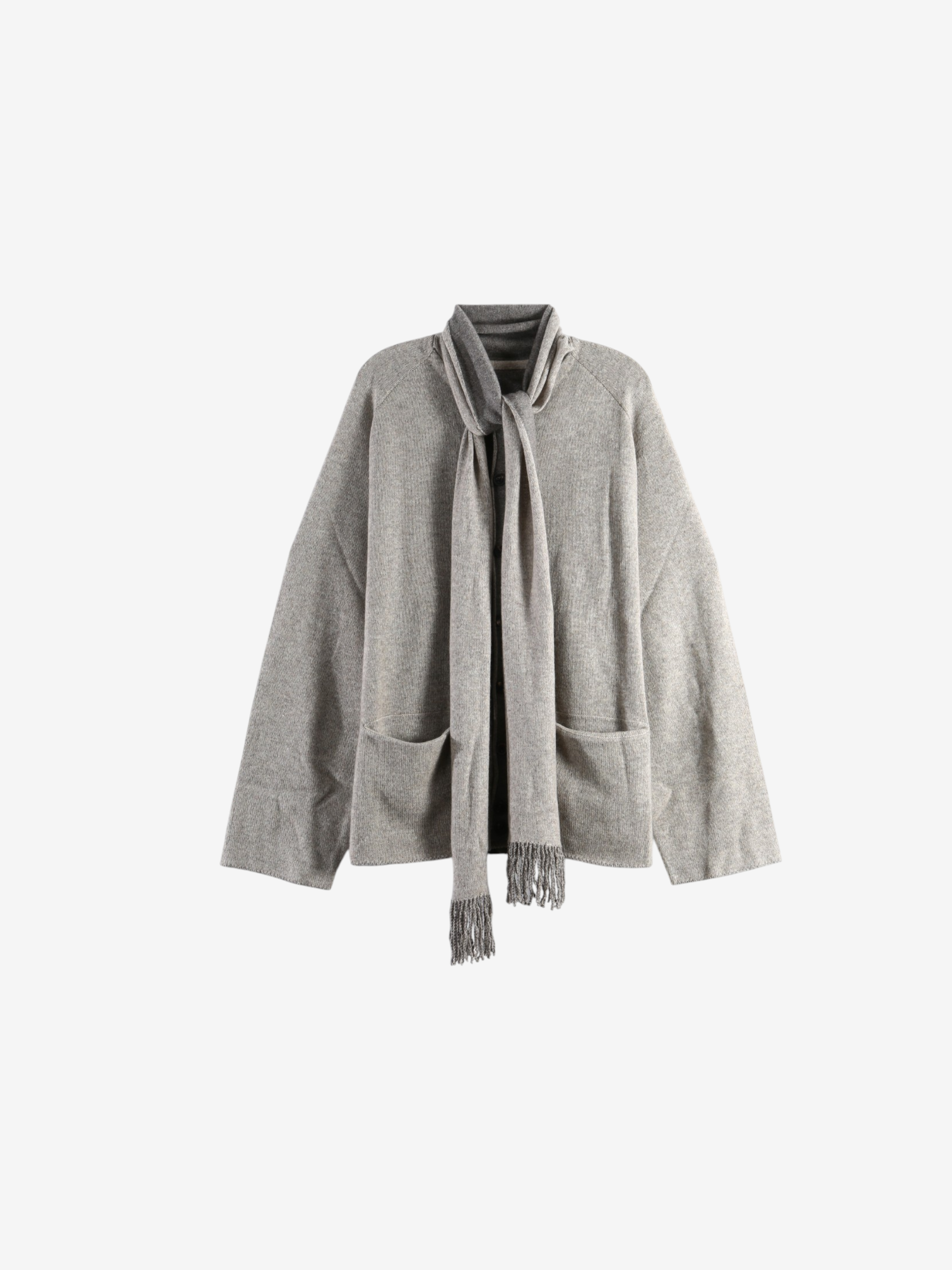 Grey knitwear, front view