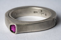 PARTS OF FOUR Sistema Ring (Terrestrial Surfaced, Expanded, 0.1 CT, Ruby Slice, 4mm, DA+RUB)