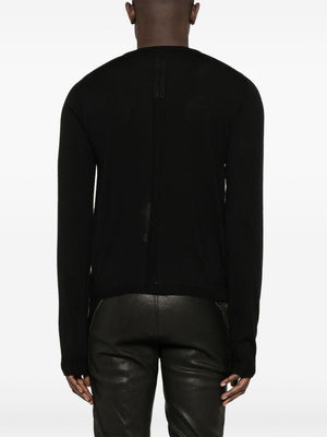 RICK OWENS - Men Cropped Biker Round Neck Sweater