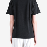 Black t-shirt, full body view