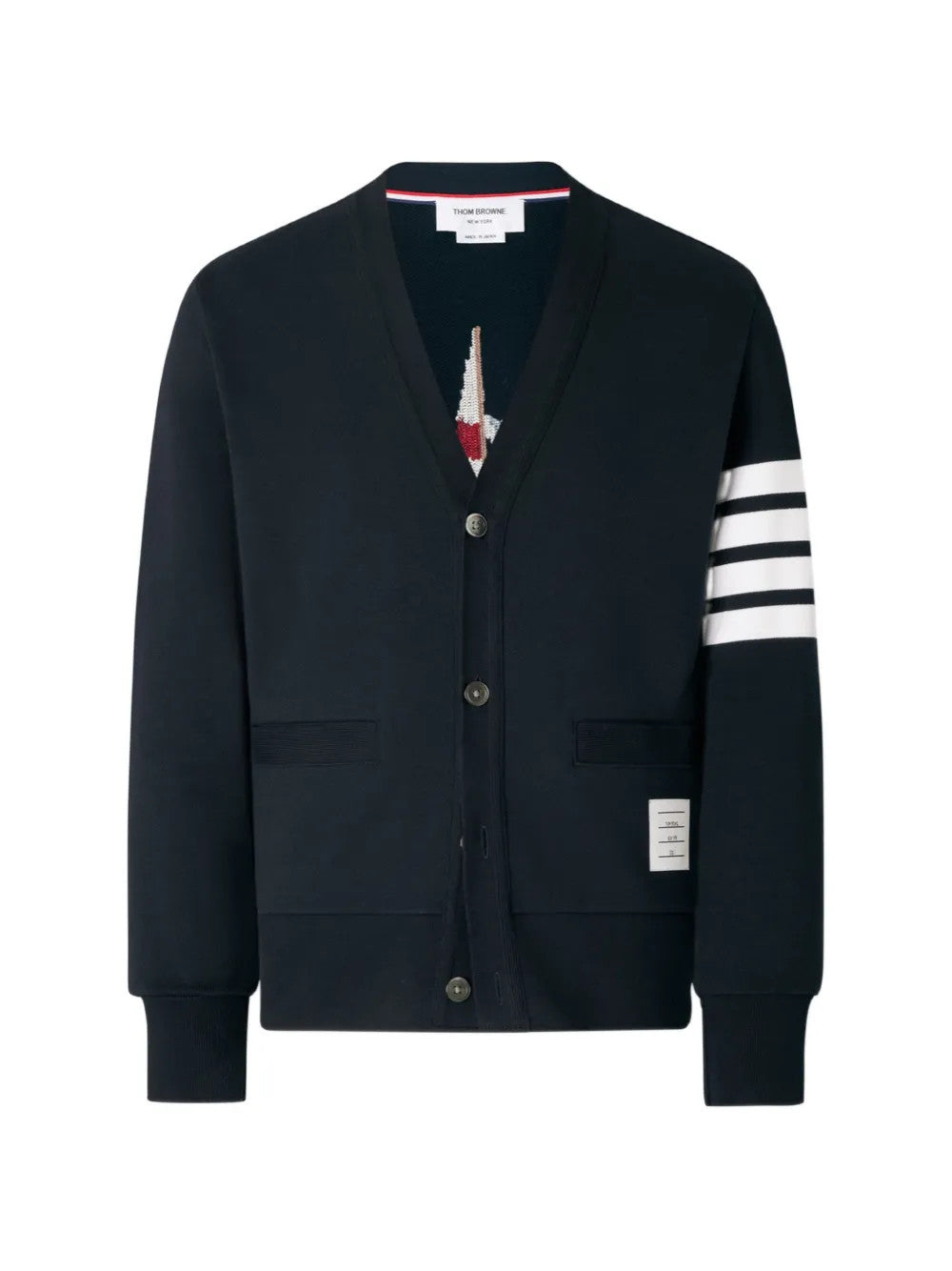Navy knitwear, front view