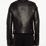 Black jacket worn by a person, showing the jacket fit