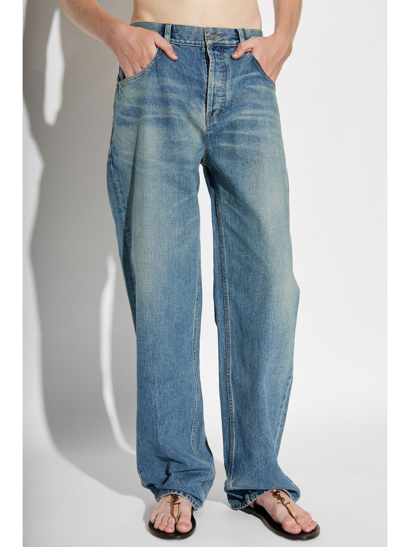 SAINT LAURENT - Men Mid Straight Baggy Denim