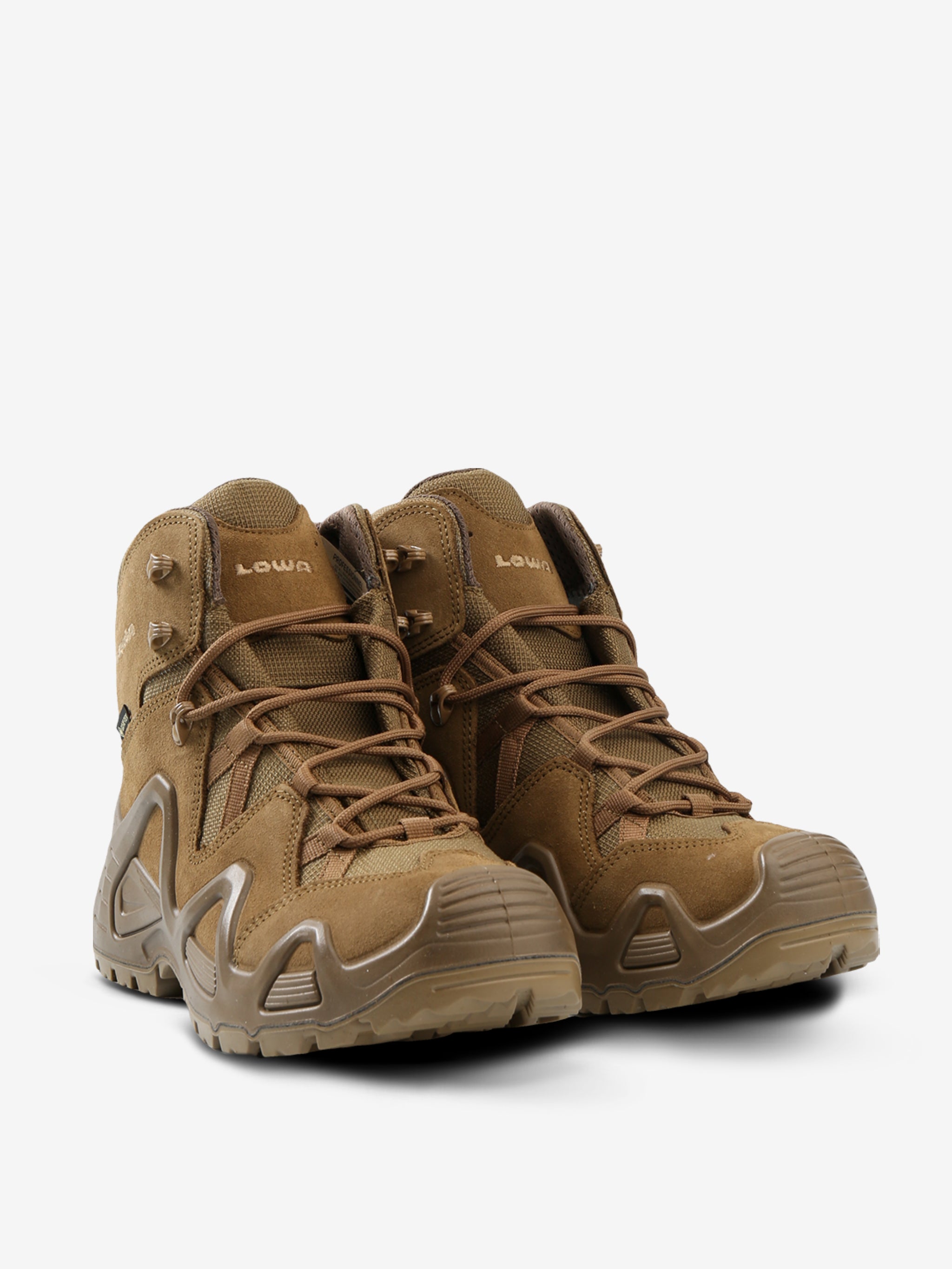 Tan boots, side view 