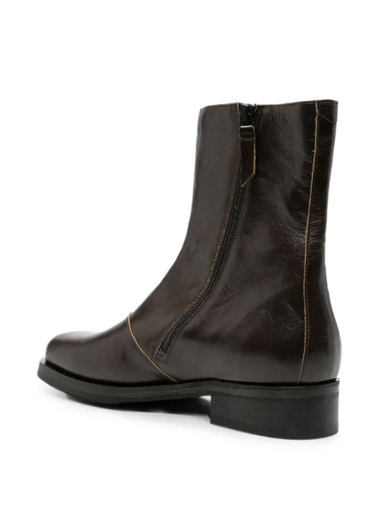 Brown boots, side view