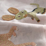 Close up of white scarf,showing texture of the wool fabric