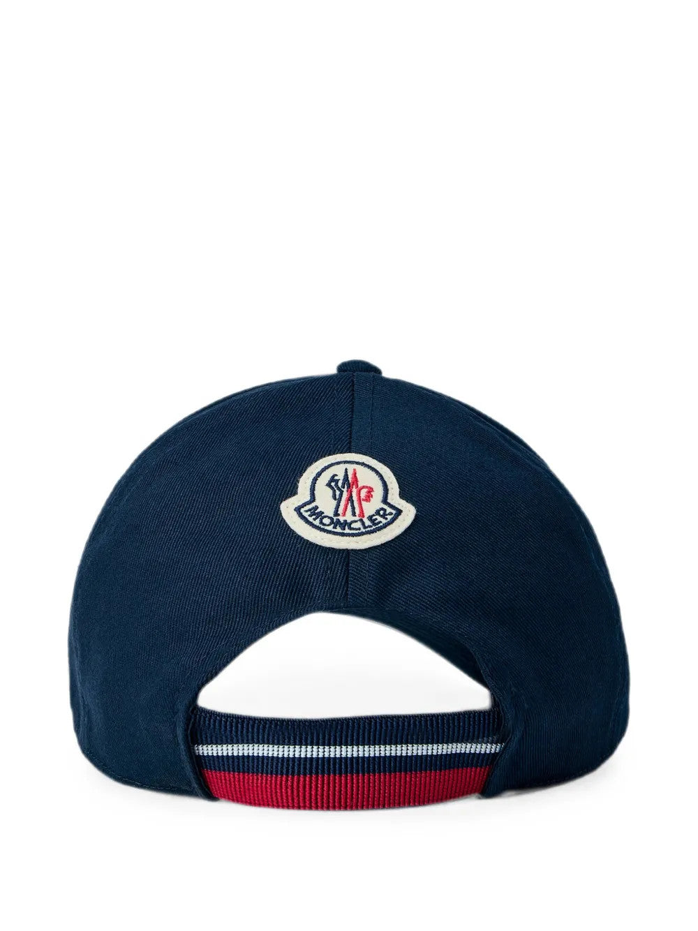 Navy hat, back view