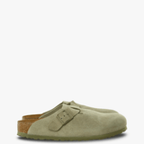 Green sandals, side view
