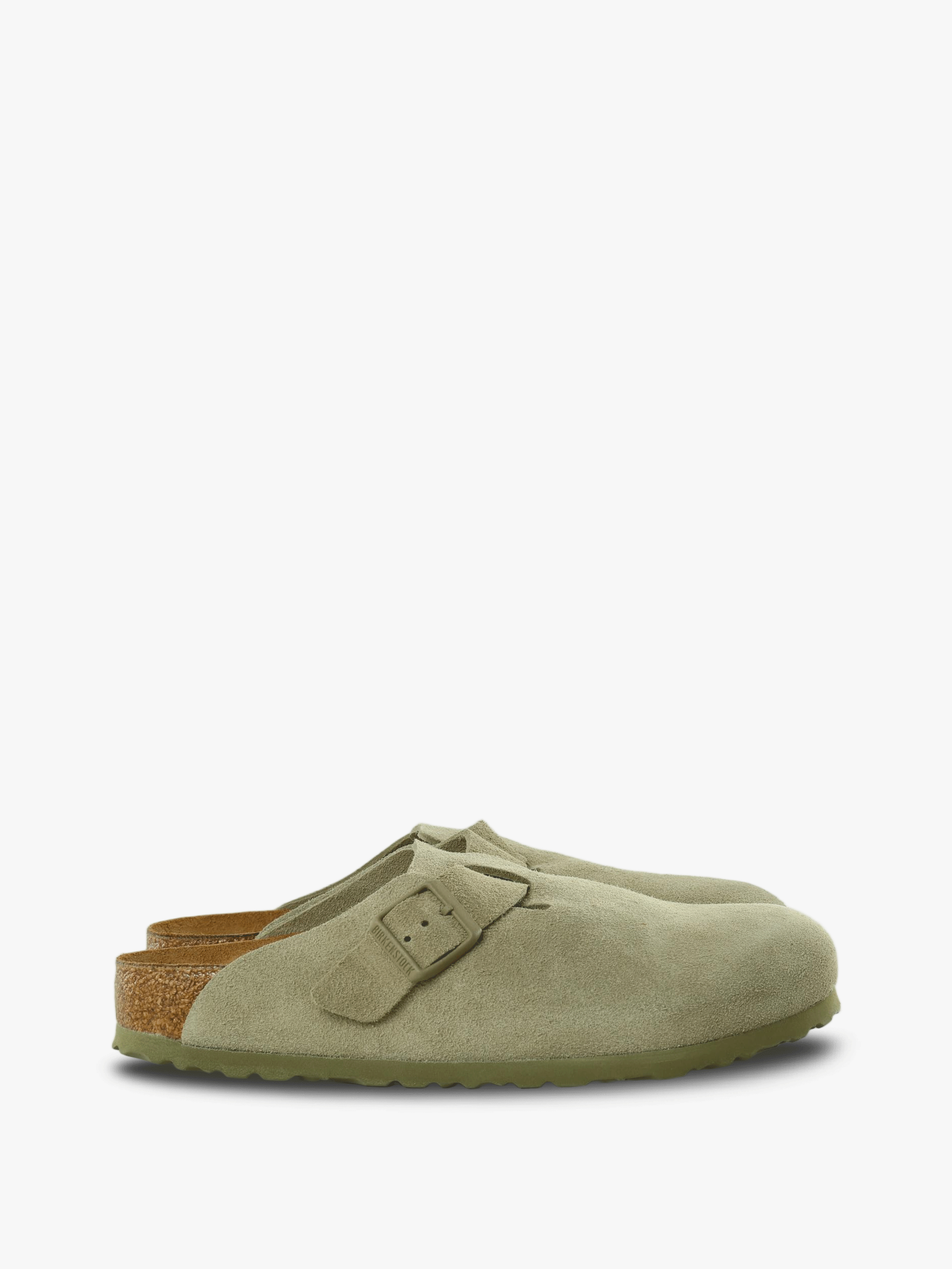 Green sandals, side view