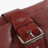 Close up of Burgundy bag, showing detail