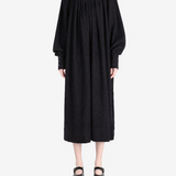 COMMUNS - Women Gathered High-Neck Long Sleeve Dress