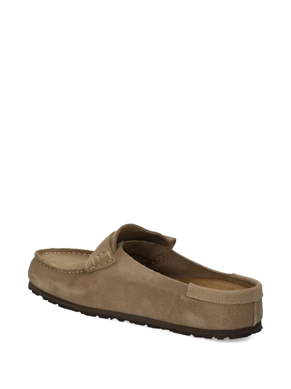 Tan sandals, side view