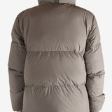 Grey jacket worn by a person, showing the jacket's fit