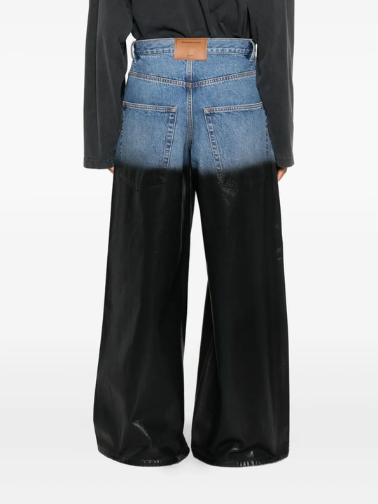 blue jeans worn by a person, showing the jeans fit