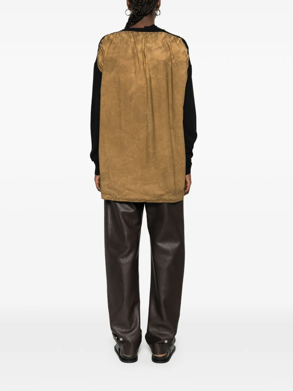 Black knitwear, full body view