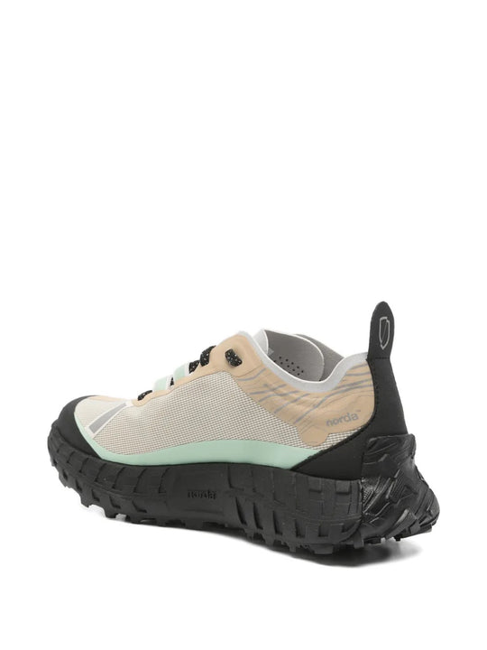 Tan sneaker, back view
