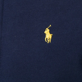 Close up of Blue hoodie, showing texture of the 84% cotton/ 16% polyester fabric