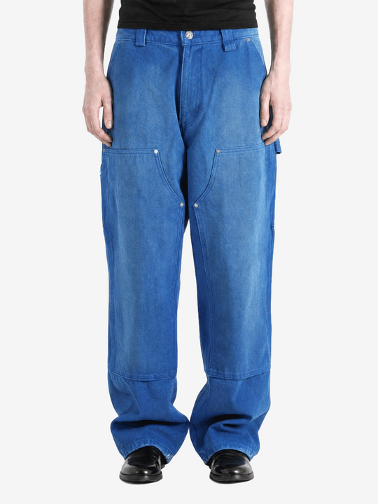 Blue pants, full body view