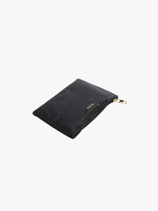 Close up of black bag, showing texture of the Nylon fabric