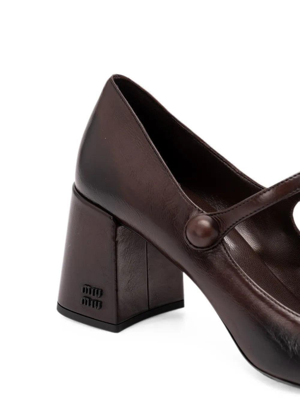 Brown heels, side view