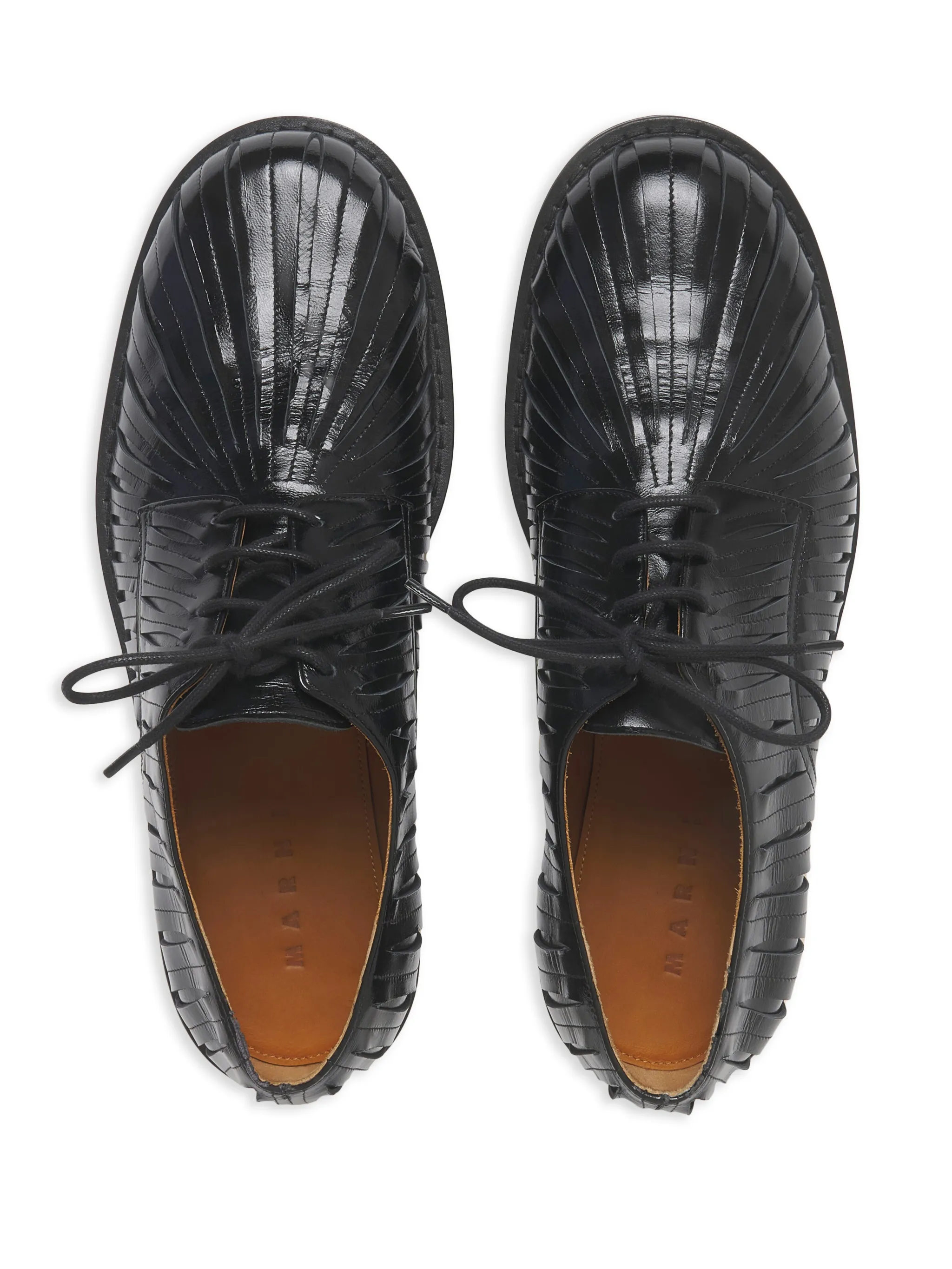 black shoes, top view