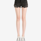 Black shorts, full body view