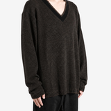Brown knitwear, full body view