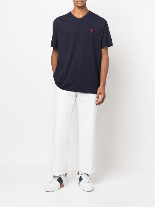 Navy shirt,full body view