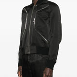 Black jackets worn by a person, showing the jackets fit