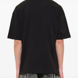 Black t-shirt, full body view