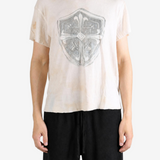 Tan t-shirt, full body view
