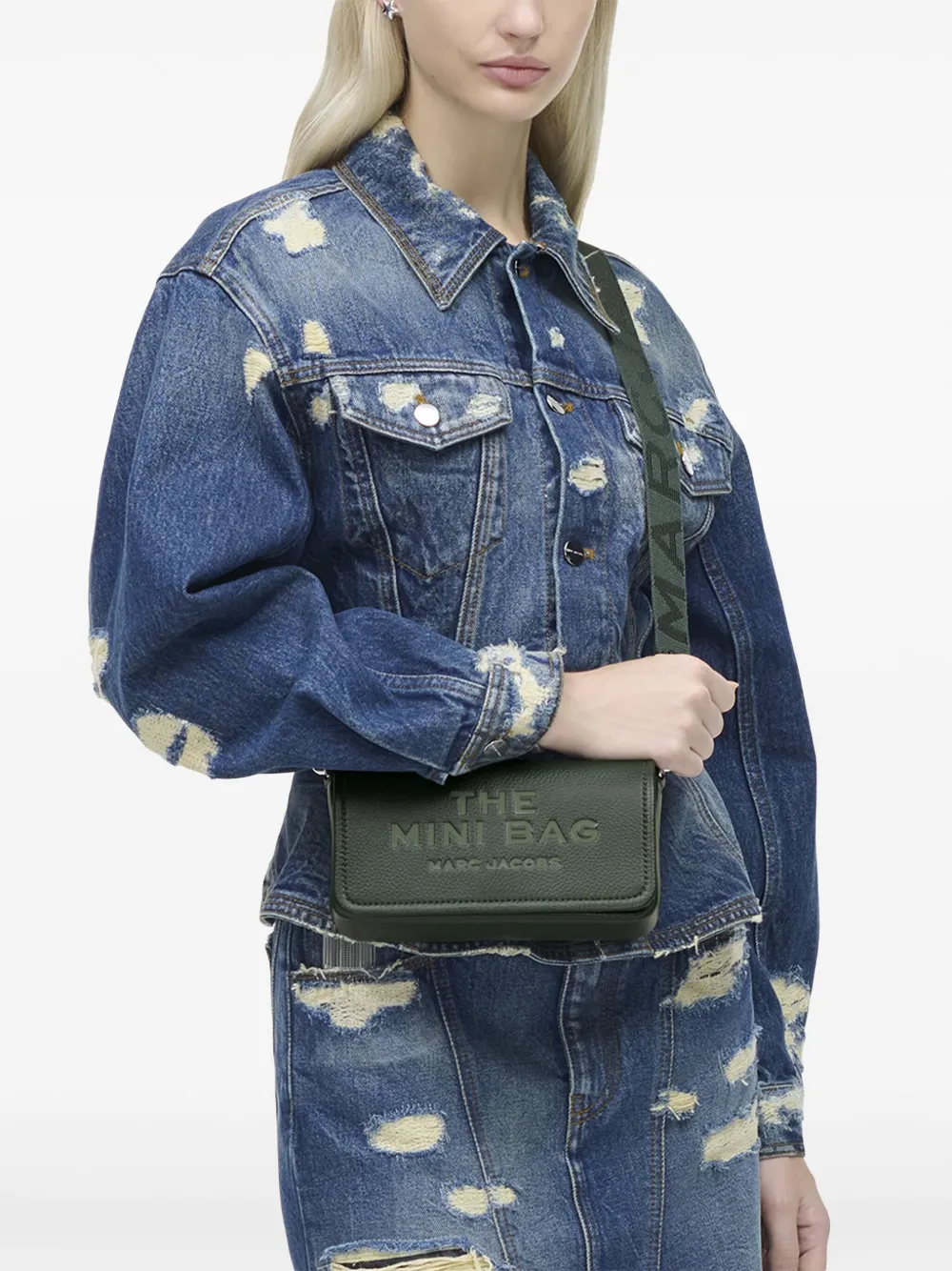 Green bag, full body view