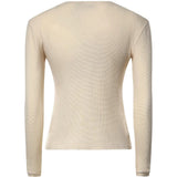 Tan t-shirt, back view
