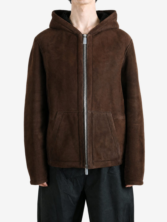 Brown jacket, full body view