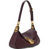 Burgundy bag, front view