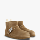 Tan boots, front view