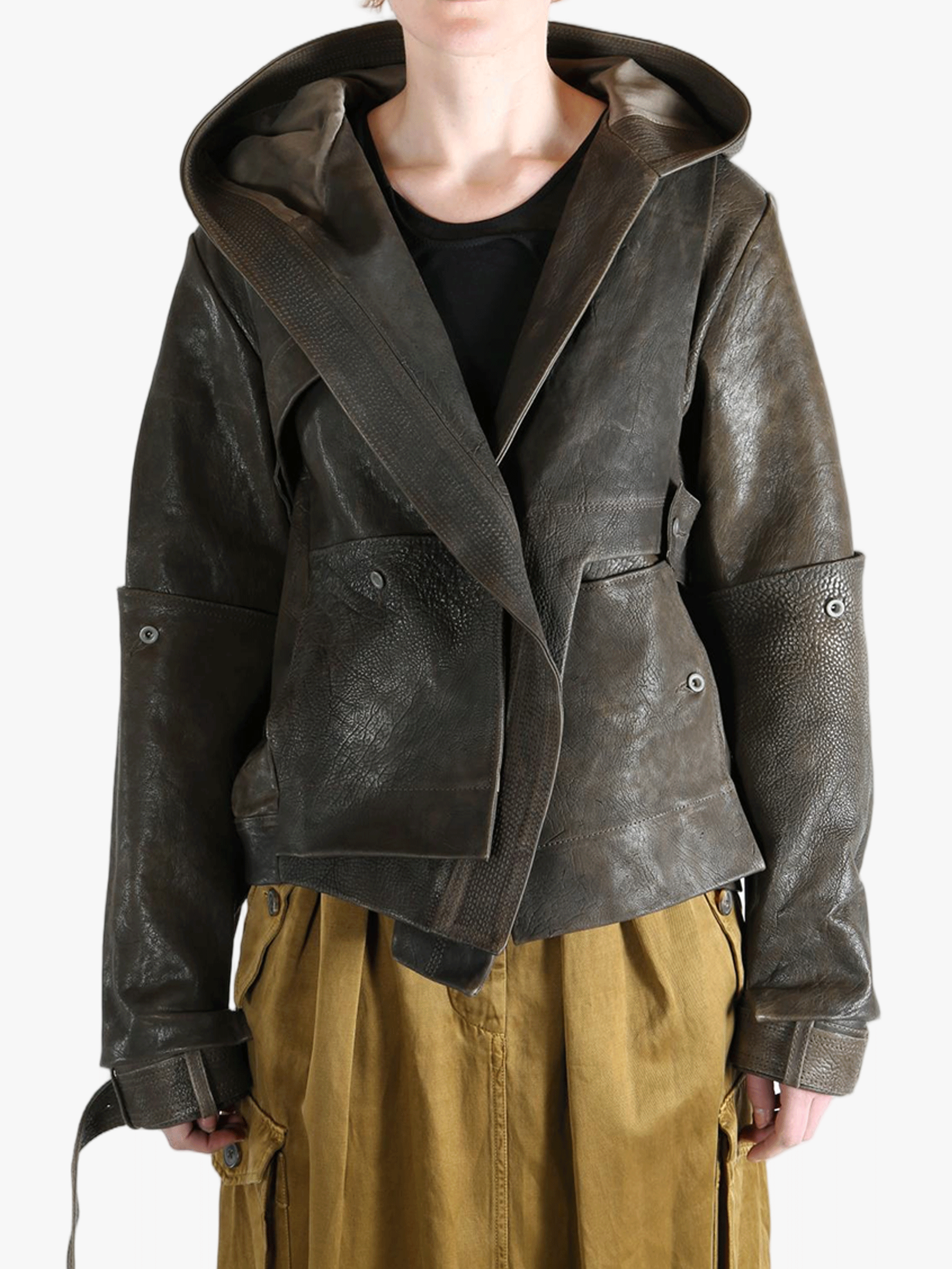 Black jacket worn by a person, showing the jacket's fit