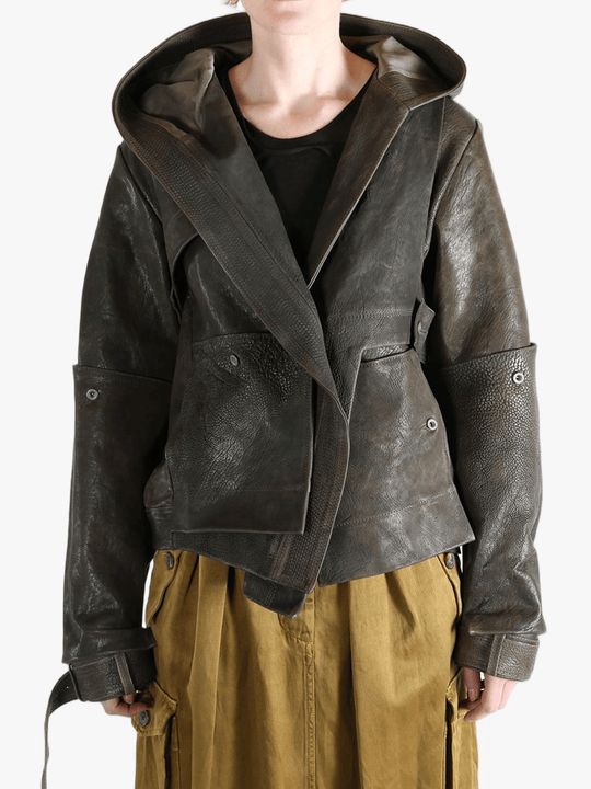 Black jacket worn by a person, showing the jacket's fit