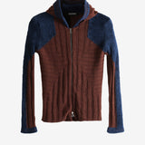 Burgundy knitwear, front view