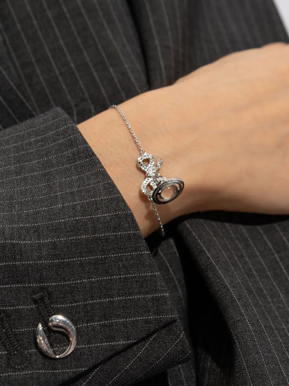Close up of Tan jewelry, showing detail