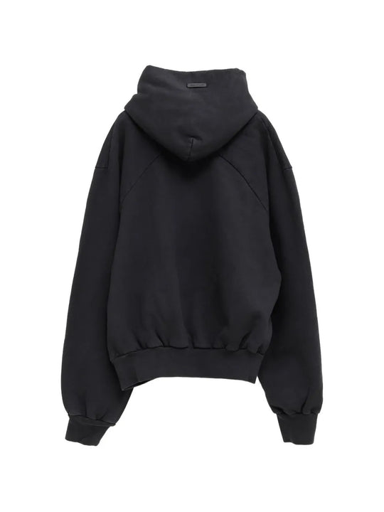 Black hoodie, back view